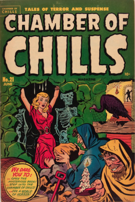 Chamber of Chills #1 was numbered #21, published 1951. Click for current values.