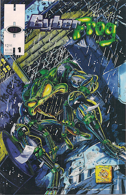 Cyberfrog #1 (Harris, 1994) 1st independent Ethan van Skyver book. Click for values