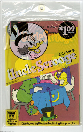 An example of Whitman bagged comics in the original packaging