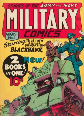Military Comics #1: Origin and First Appearance, Miss America (Joan Dale). Click for values