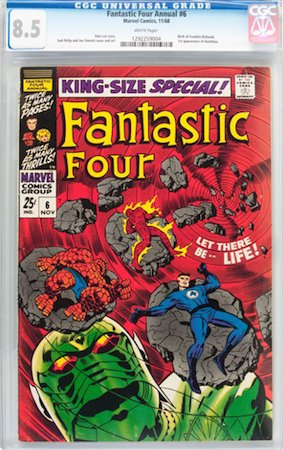 100 Hot Comics: Fantastic Four Annual 6, 1st Annihilus and Franklin Richards. Click to buy a copy at Goldin