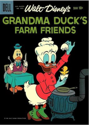 Four Color #1073: Grandma Duck's Farm Friends by Carl Barks. Click for values.