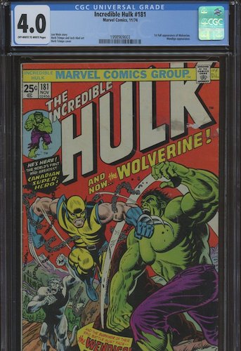 Incredible Hulk #181 CGC 4.0 includes stains and other major faults. Well overpriced in my opinion