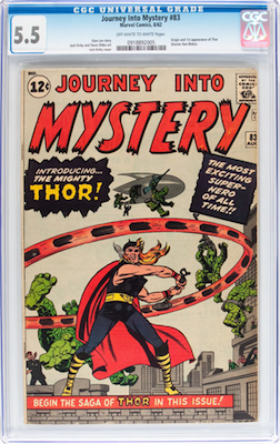 100 Hot Comics: Journey into Mystery #83, first appearance of Thor. Click to buy one at Goldin