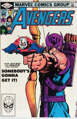 Avengers #223: Classic Hawkeye and Ant-Man Cover. Click for value