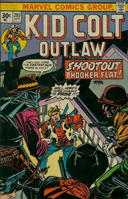 Kid Colt Outlaw #205 Marvel 30 Cent Variant April, 1976. Regular Price Box