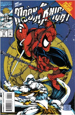 Marc Spector: Moon Knight #57 (1993); Spider-Man appearance. Click for values.