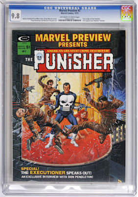 100 Hot Comics: Marvel Preview #2, Punisher Origin. Click to buy a copy from Goldin