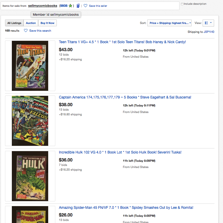 The Online Comic Book Store of Sell My Comic Books