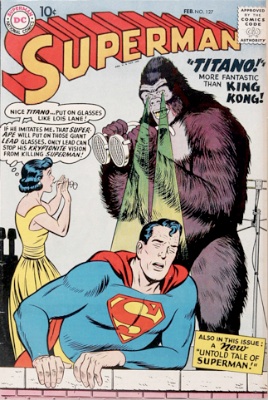 Origin and First Appearance, Titano, Superman #127, DC Comics, 1959. Click for value