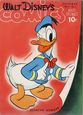 Walt Disney's Comics and Stories #1. Click for values of this expensive and rare Dell Comic book