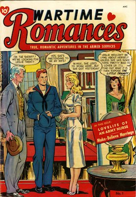 Matt Baker cover art on Wartime Romances #1. Click for values